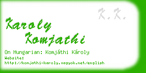 karoly komjathi business card